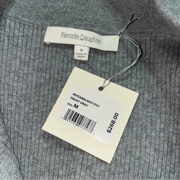 NEW! Favorite Daughter- The Lena Midi Dress Frost Gray Size M Buttoned Ribbed - Picture 14 of 15